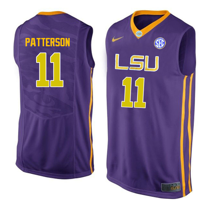 Men LSU Tigers #11 Jalyn Patterson College Basketball Jerseys-Purple - Click Image to Close